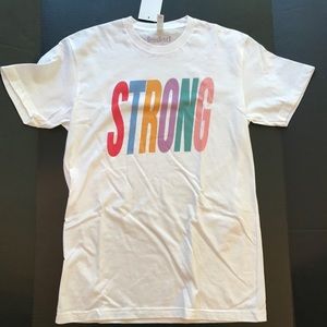 STRONG Tee White by Femfetti Cotton NEW Small NWT